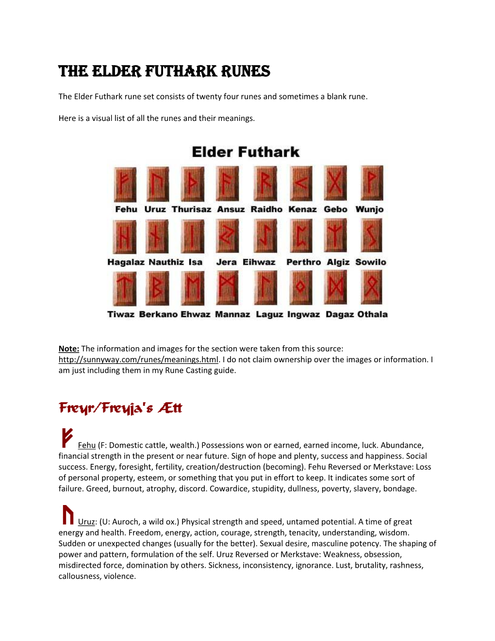 The Elder Futhark Runes