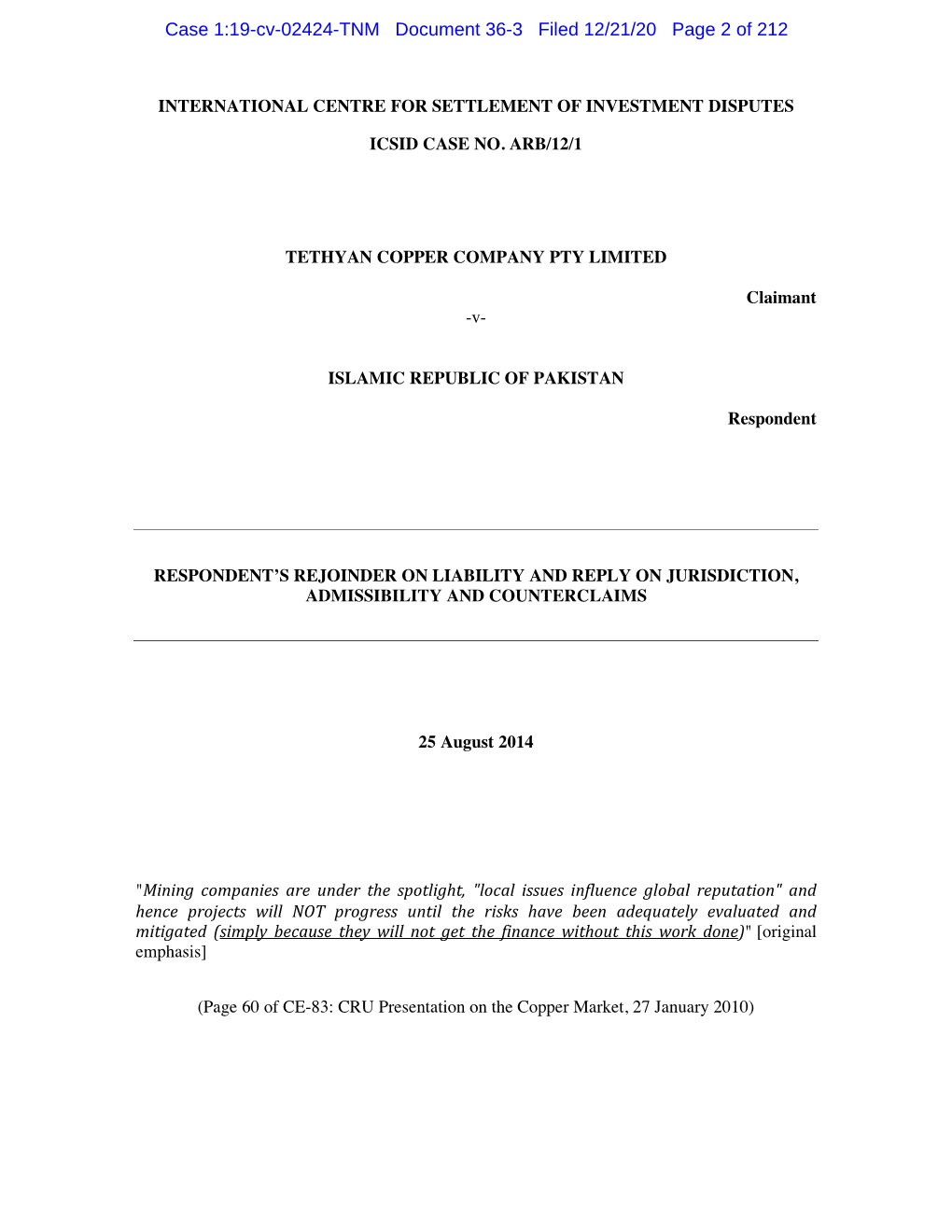 Case 1:19-Cv-02424-TNM Document 36-3 Filed 12/21/20 Page 2 of 212