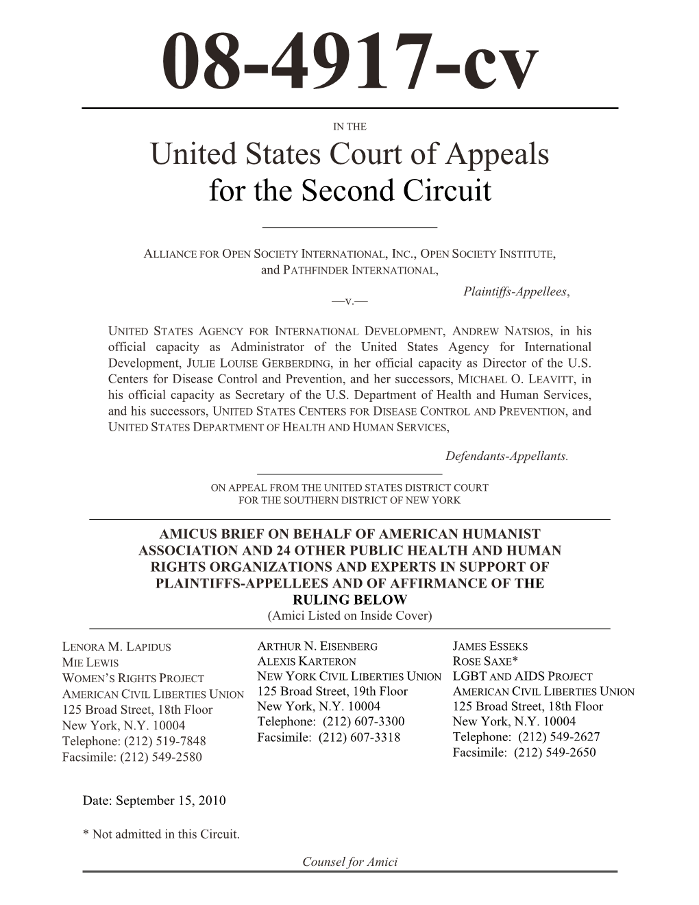 Amicus Brief on Behalf of American Humanist Association, Et Al