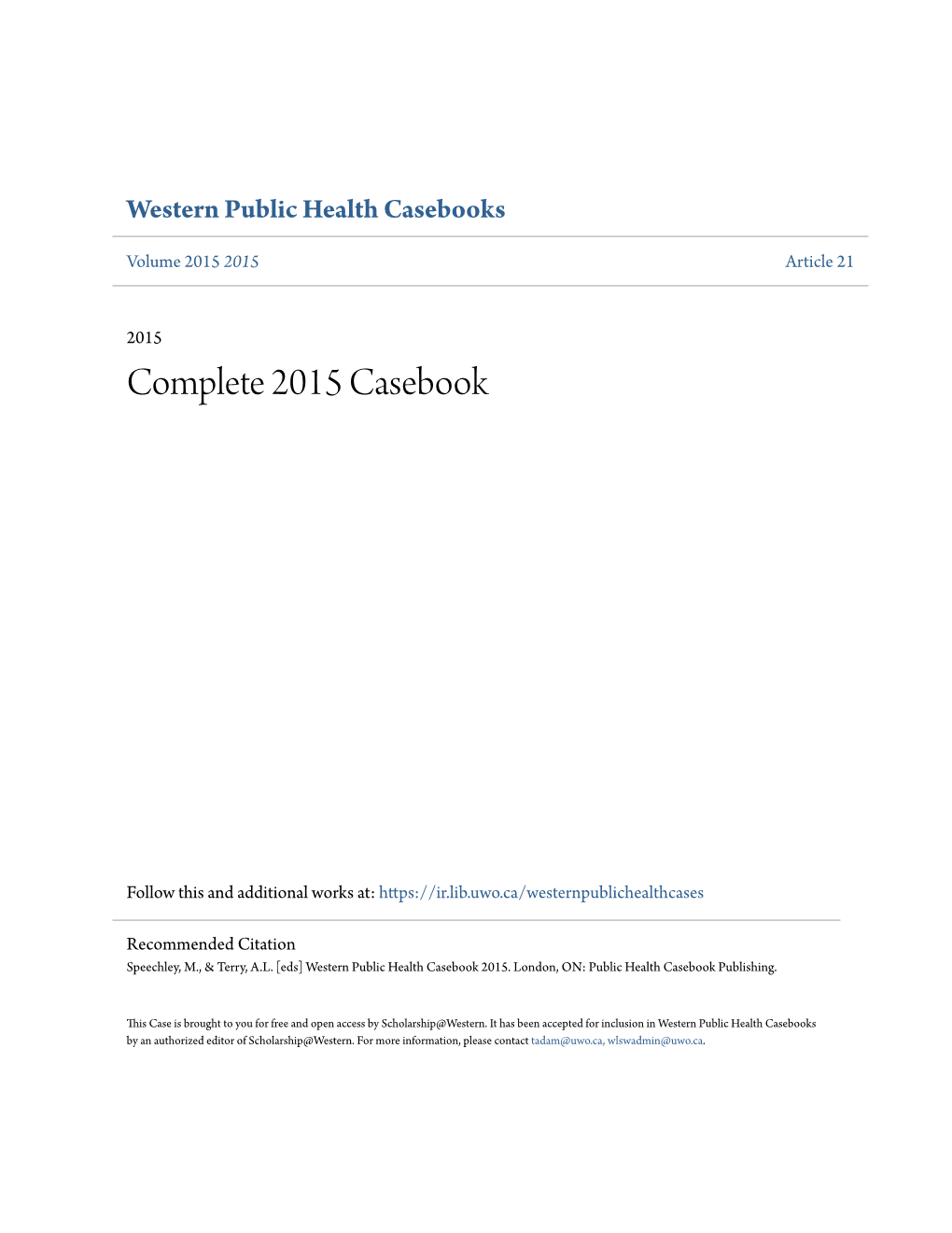 Complete 2015 Casebook