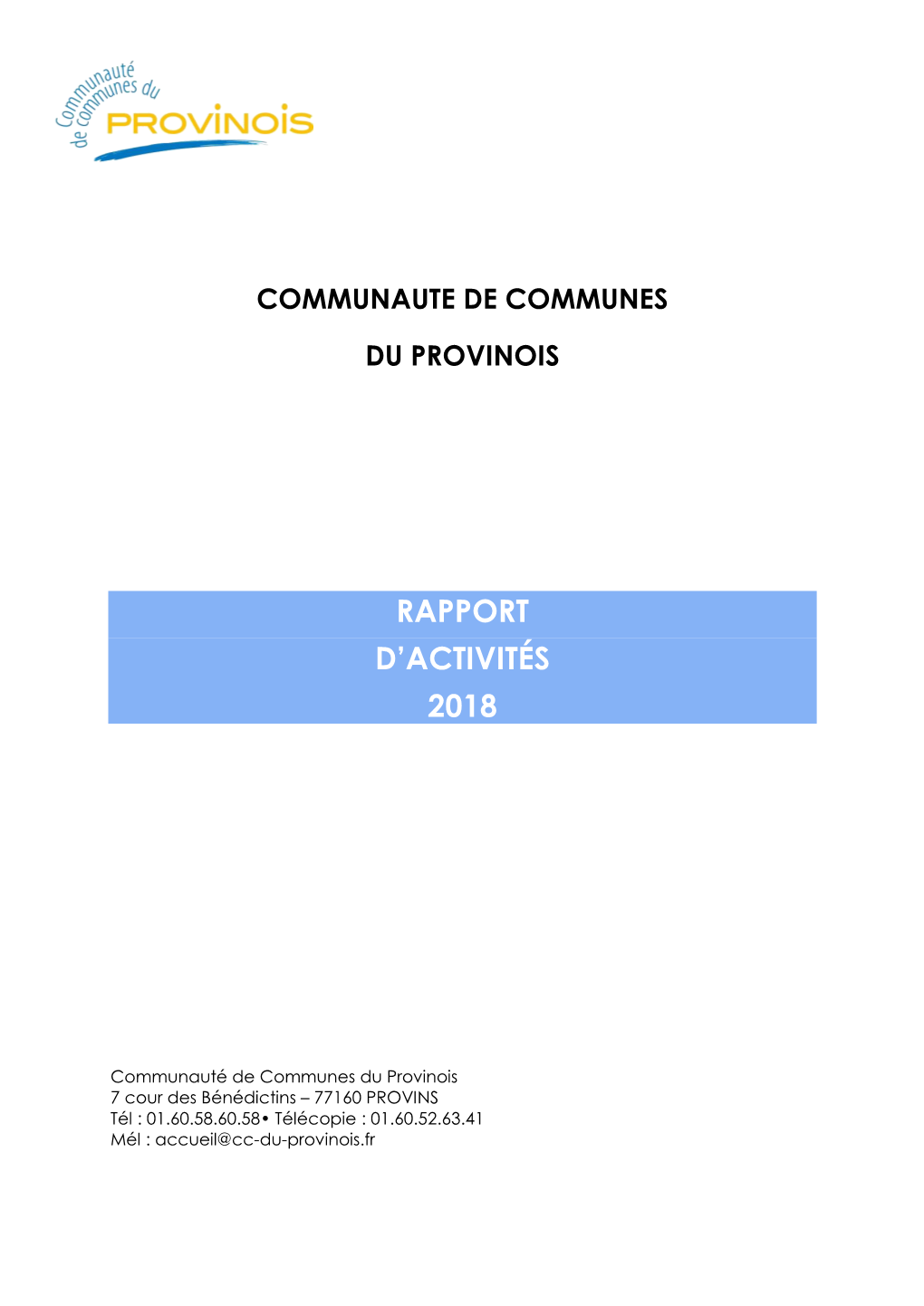 Rapport D'activités 2018