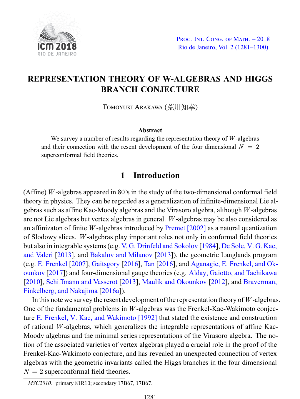 Representation Theory of W-Algebras and Higgs Branch Conjecture