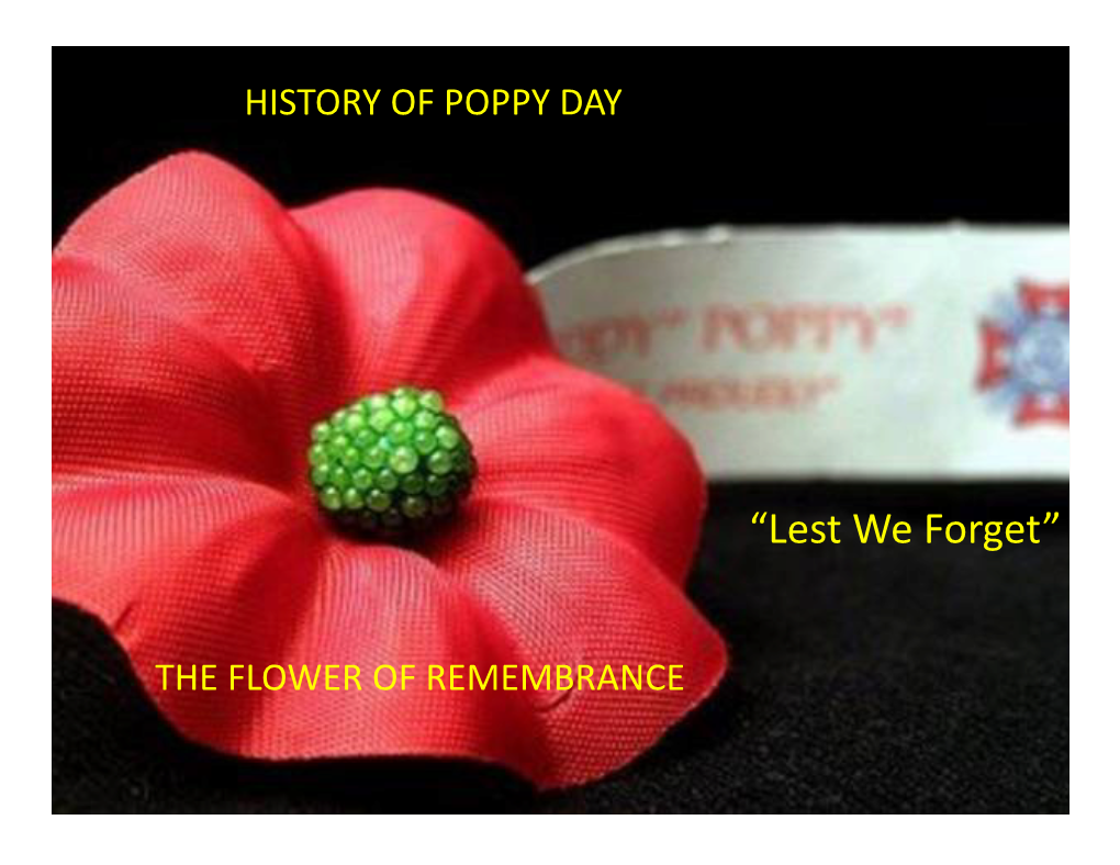 History of Poppy Day