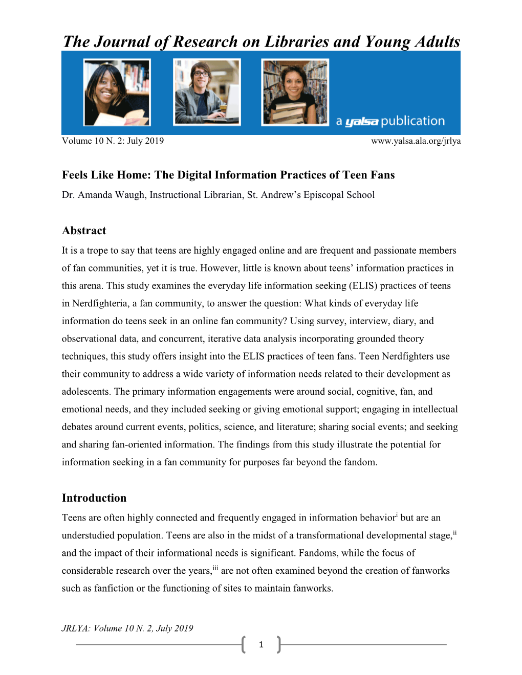 The Digital Information Practices of Teen Fans Dr