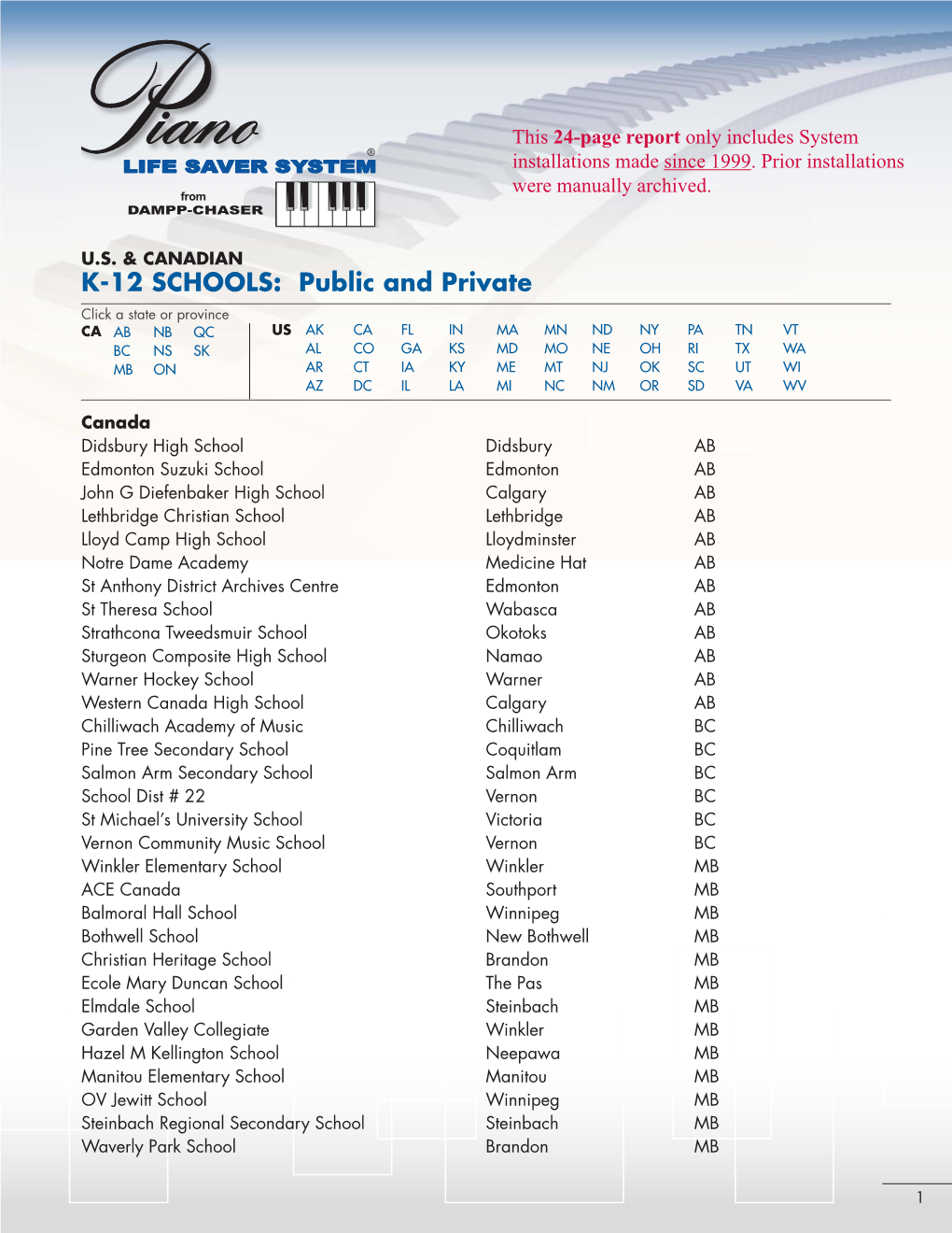 K-12 SCHOOLS: Public and Private