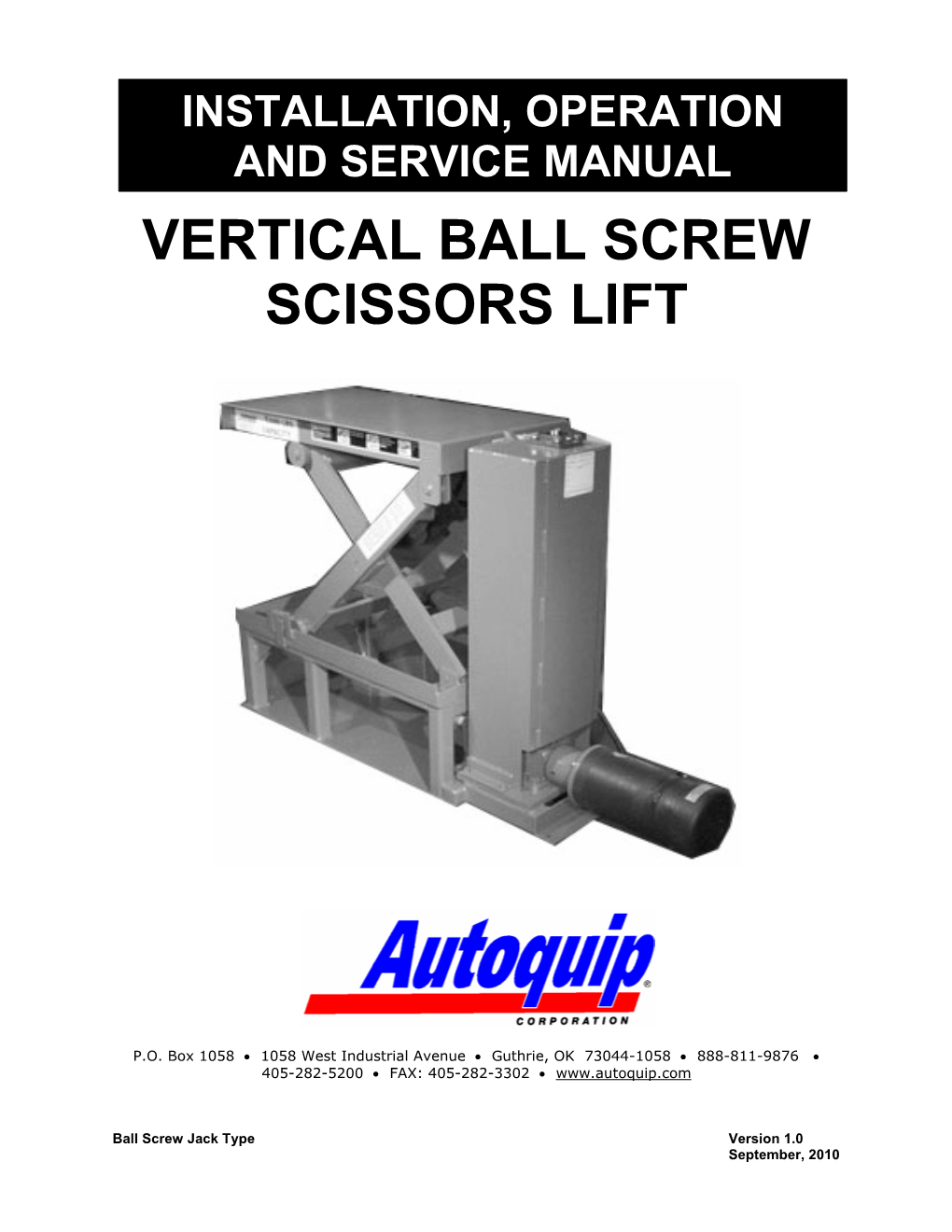 Vertical Ball Screw Manual