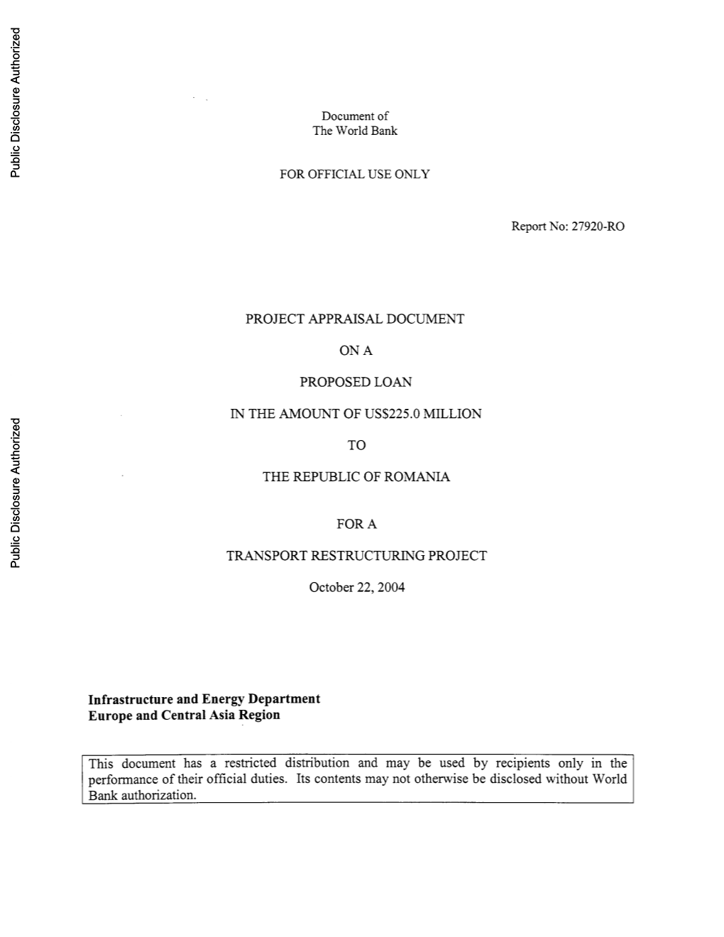 World Bank Document