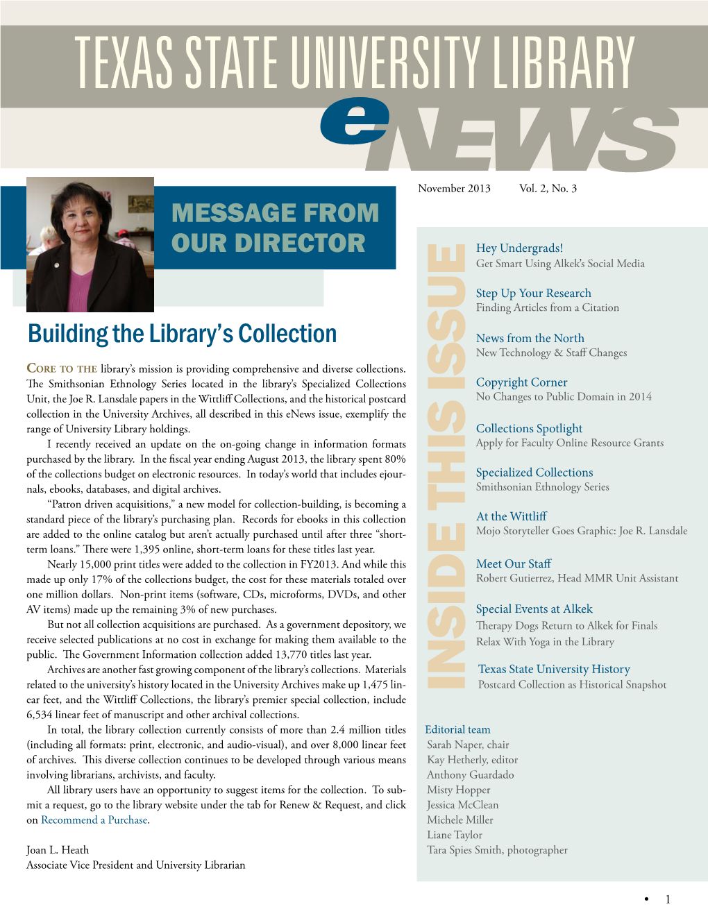 November 2013 University Library Newsletter