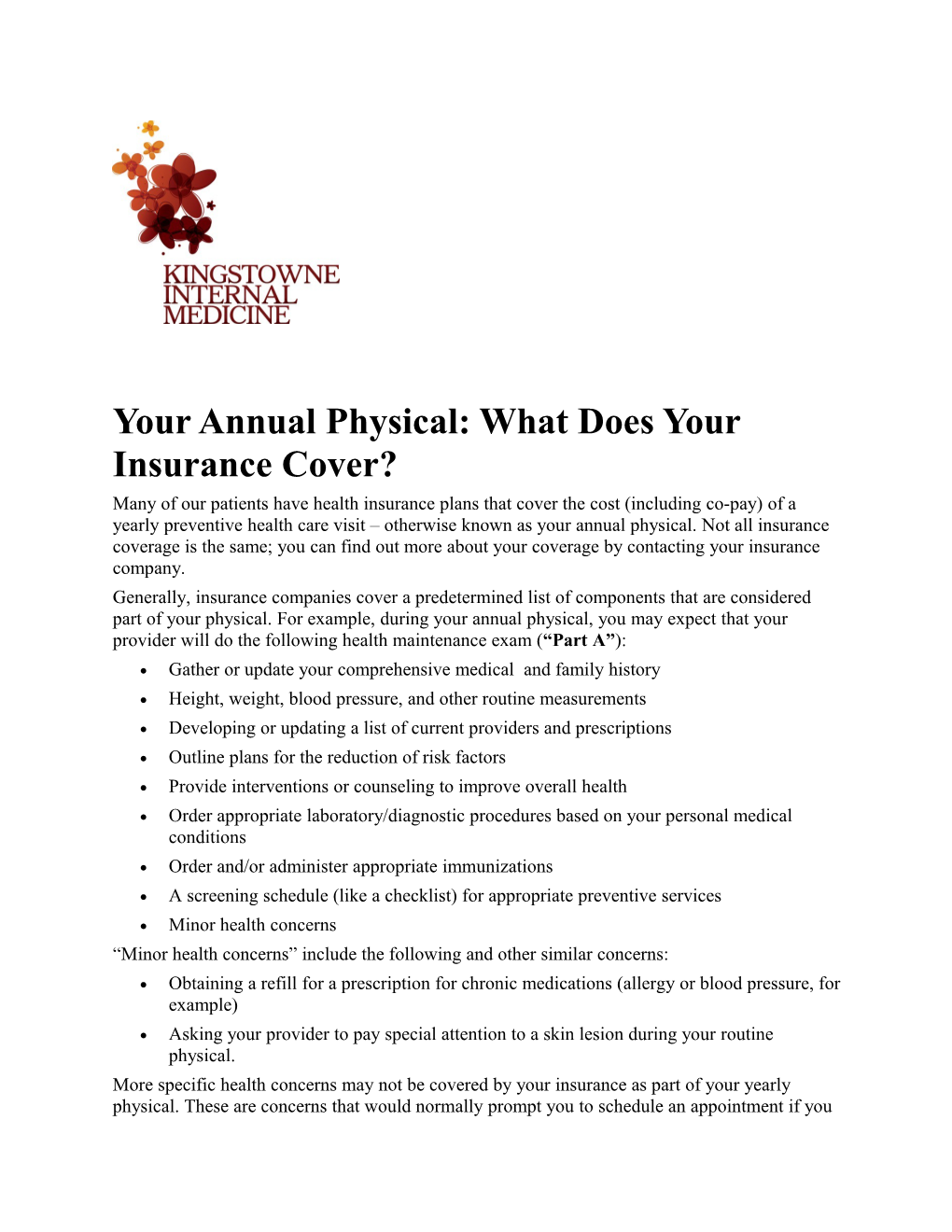 Your Annual Physical: What Does Your Insurance Cover?