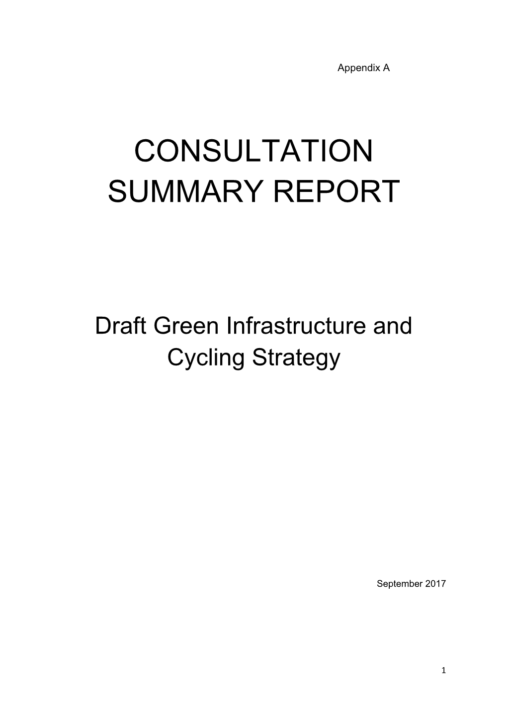 Consultation Summary Report