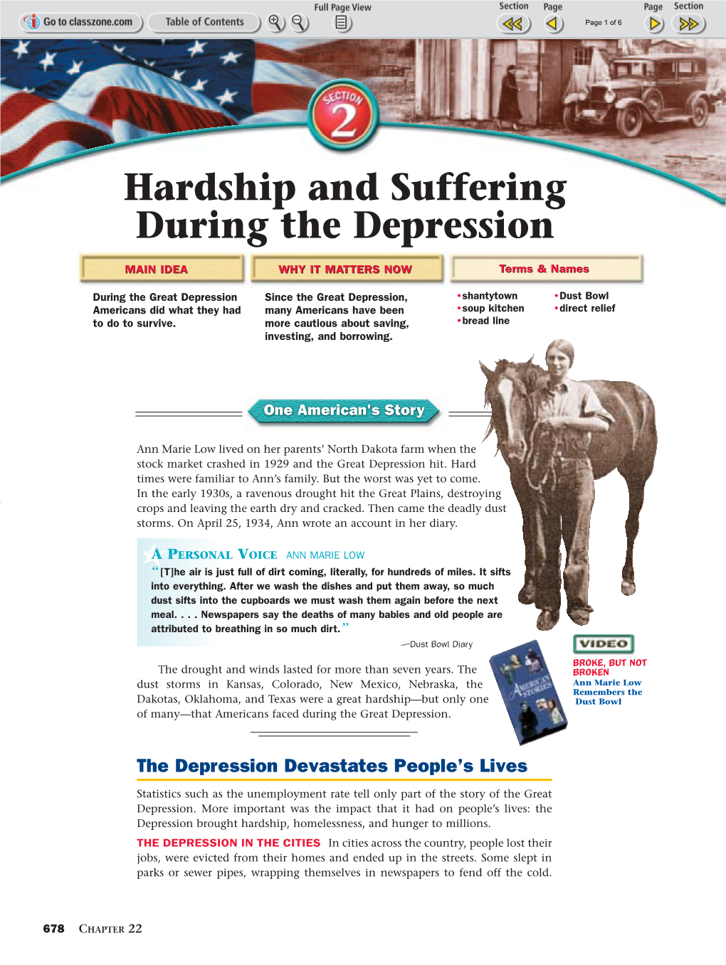 Hardship and Suffering During the Depression