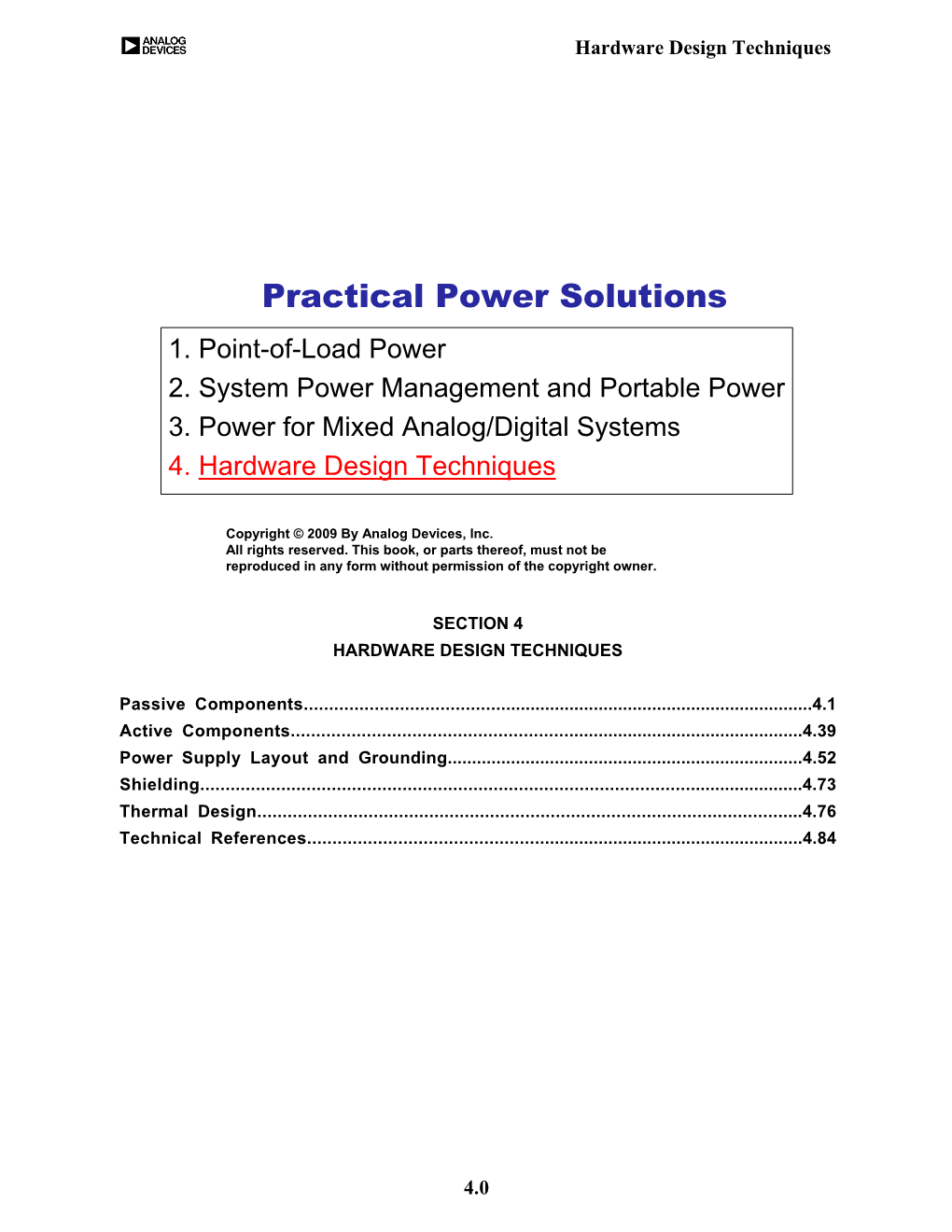 Section 4 Hardware Design Techniques