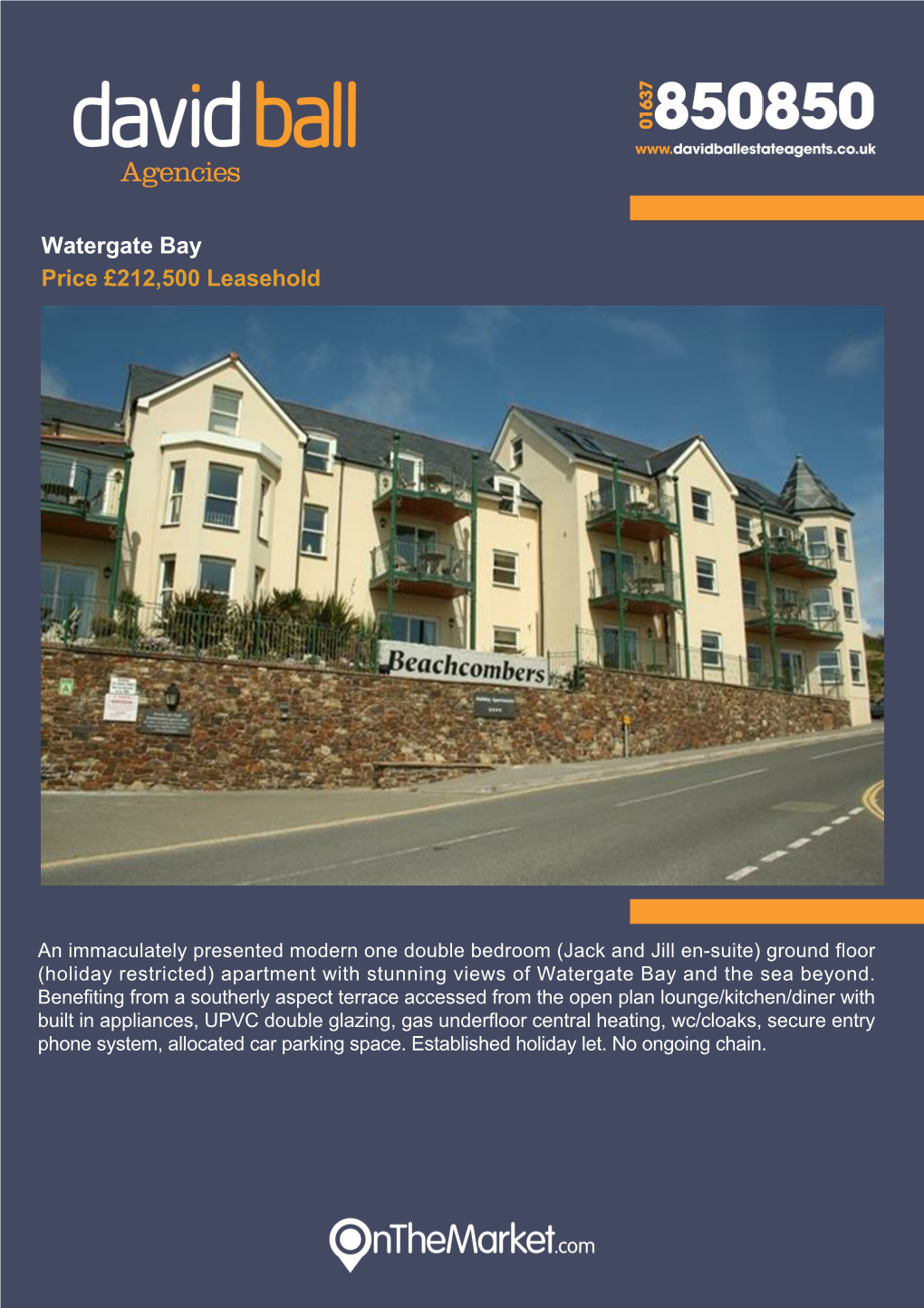 Watergate Bay Price £212,500 Leasehold
