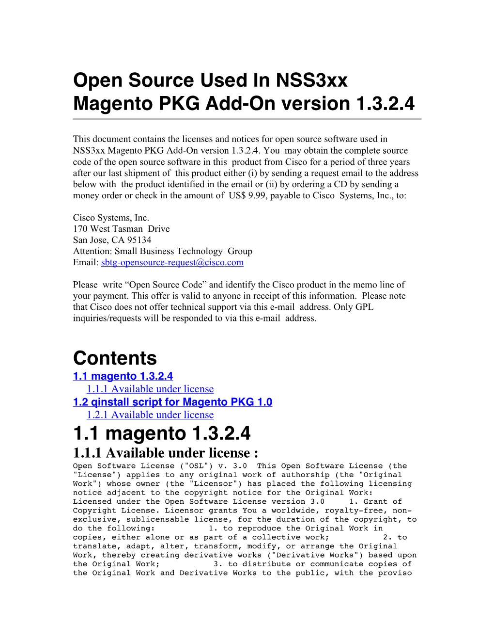 Open Source Used in Nss3xx Magento PKG Add-On Version 1.3.2.4