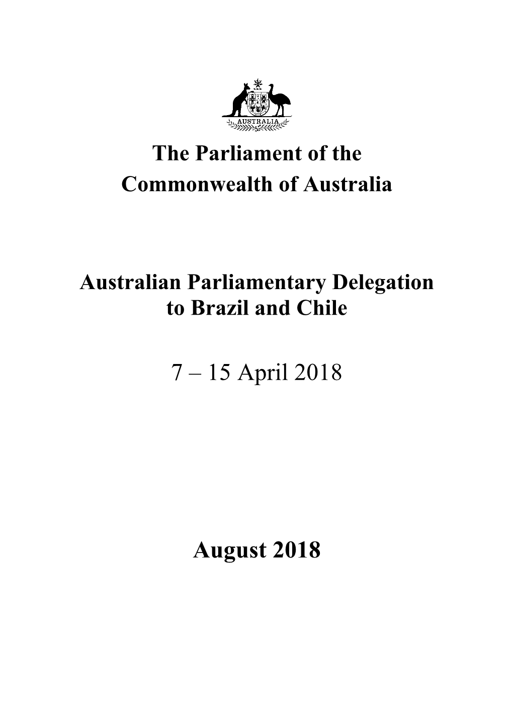 The Parliament of the Commonwealth of Australia
