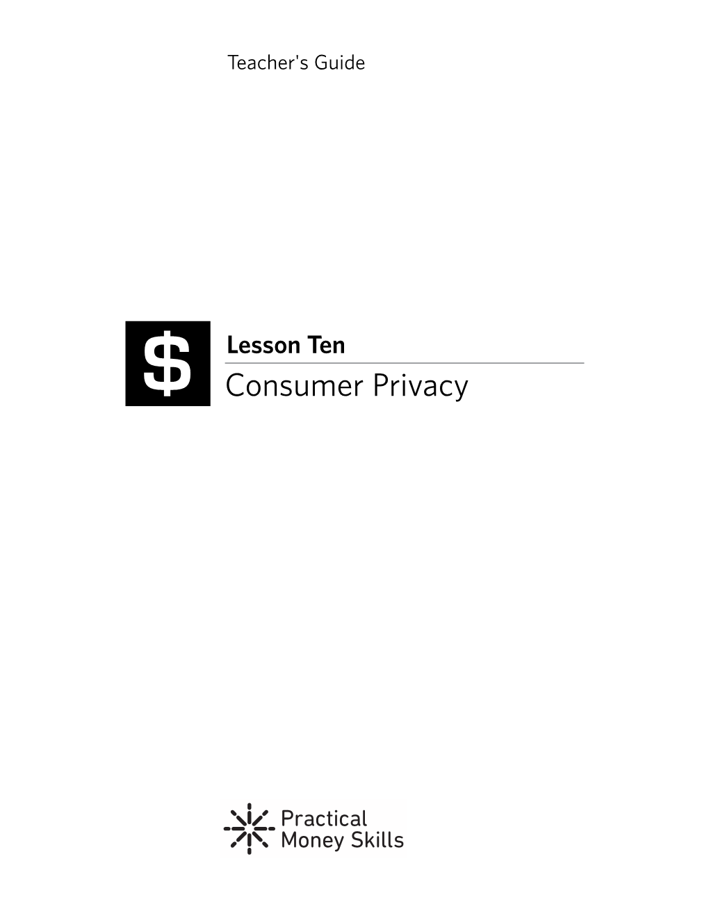 Consumer Privacy Consumer Privacy Lesson Outline
