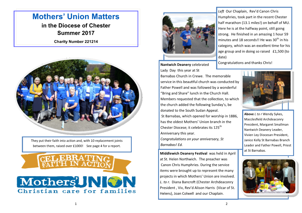 Mothers' Union Matters