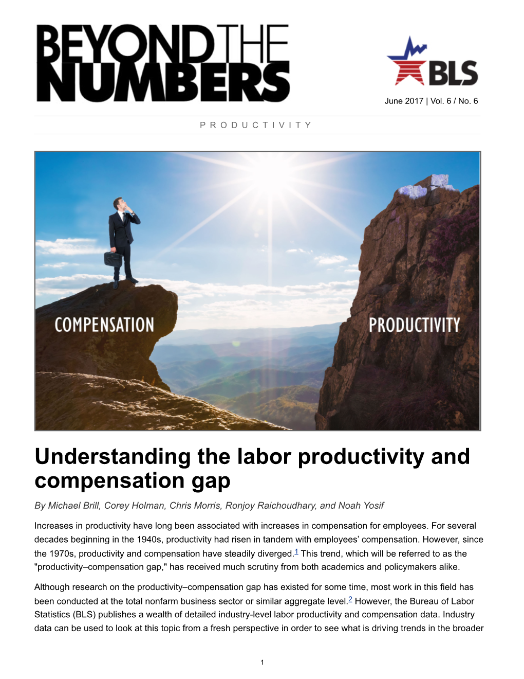 Understanding the Labor Productivity and Compensation Gap by Michael Brill, Corey Holman, Chris Morris, Ronjoy Raichoudhary, and Noah Yosif