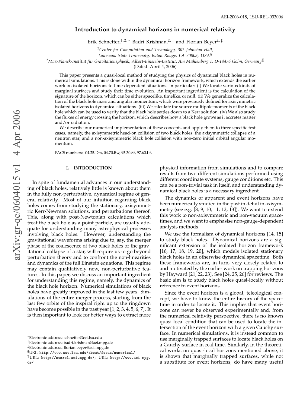 Arxiv:Gr-Qc/0604015 V1 4 Apr 2006 Ste Motn Olo O Etrwy Oetatmore Extract to It Ways 7]