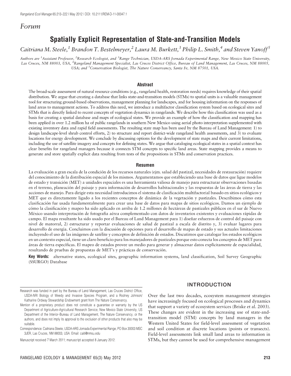 Spatially Explicit Representation of State-And-Transition Models Caitriana M