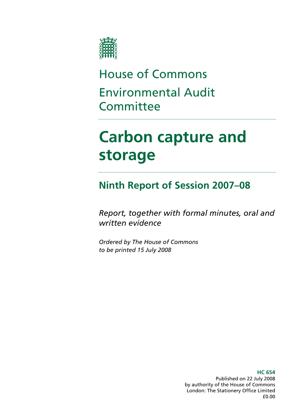 Carbon Capture and Storage