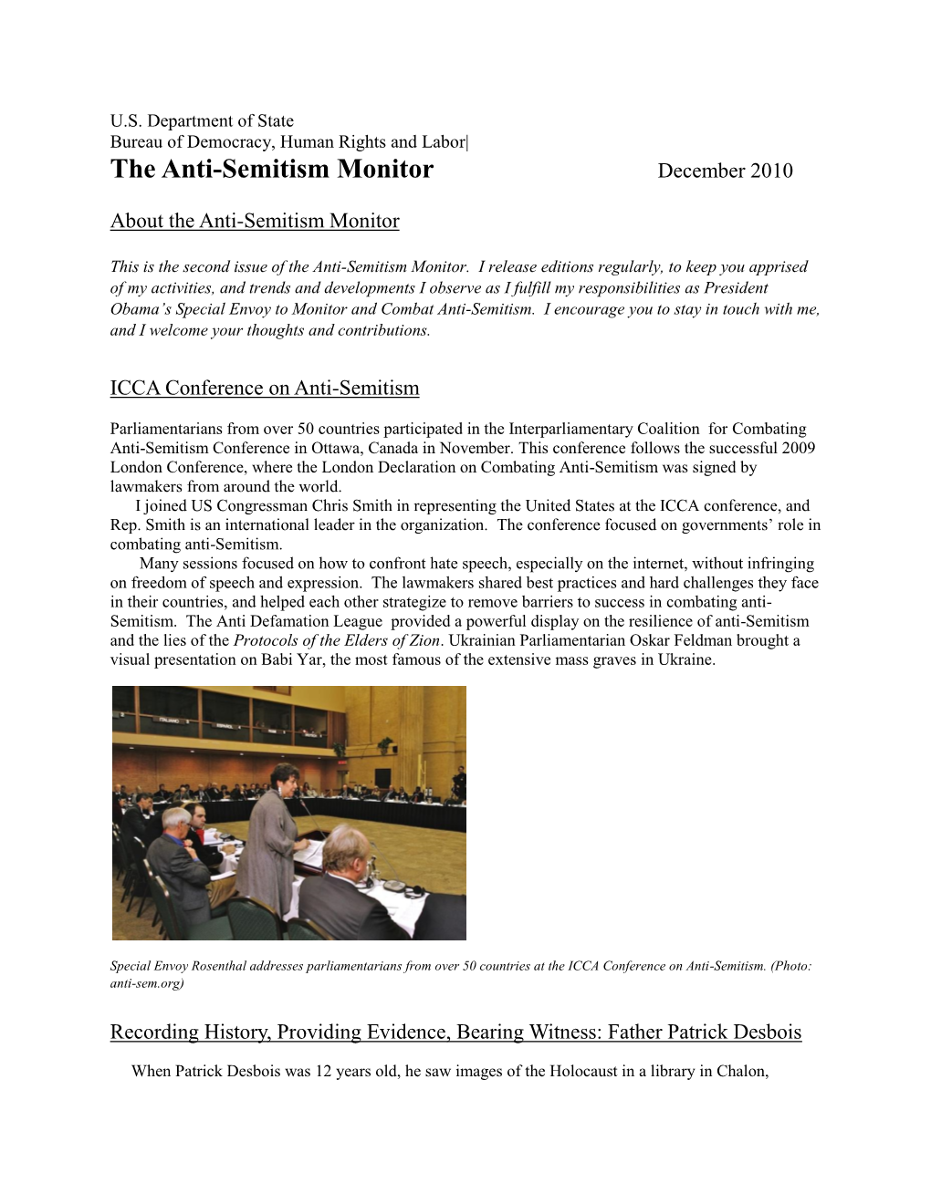 The Anti-Semitism Monitor December 2010