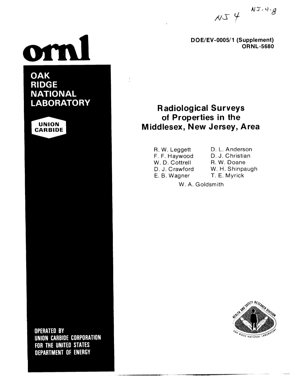Radiological Surveys of Properties in the Middlesex, New Jersey, Area