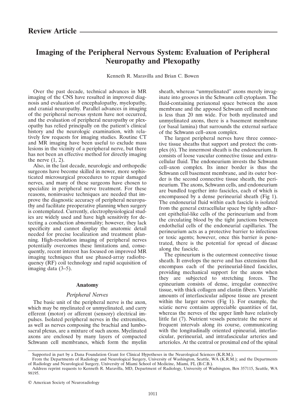 Evaluation of Peripheral Neuropathy and Plexopathy