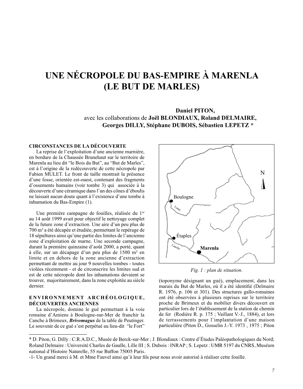 Une Nécropole Du Bas-Empire À Marenla (Le but De Marles)