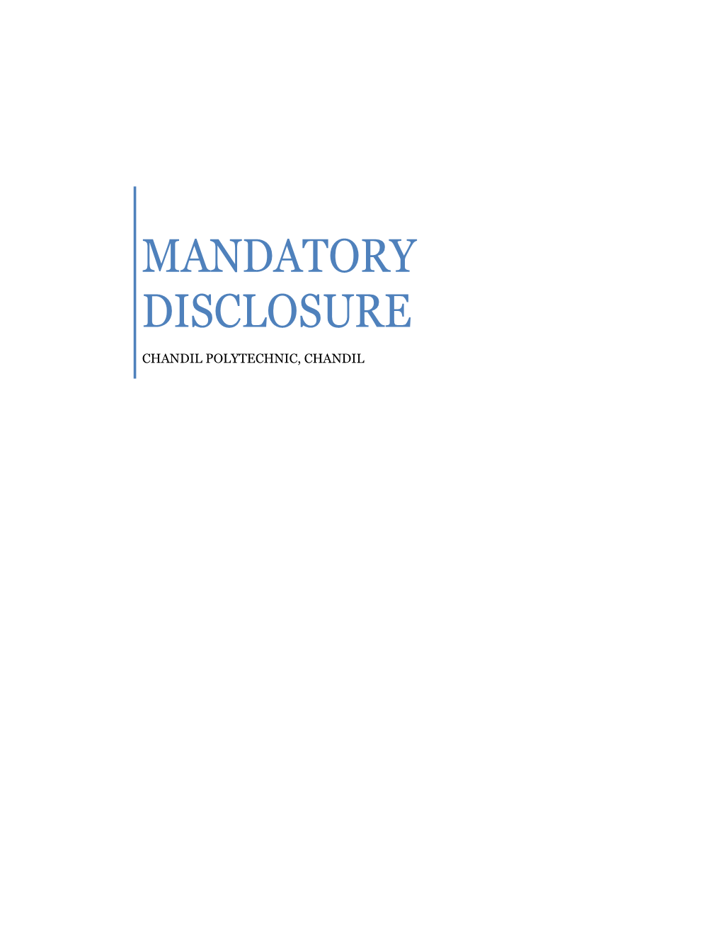 AICTE Mandatory Disclosure