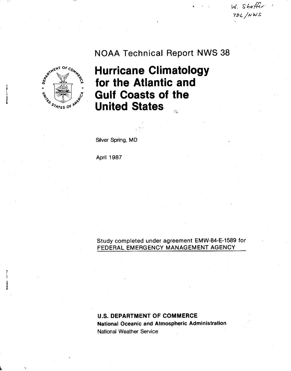 Hurricane Climatology for the Atlantic and Gulf Coasts of the United States