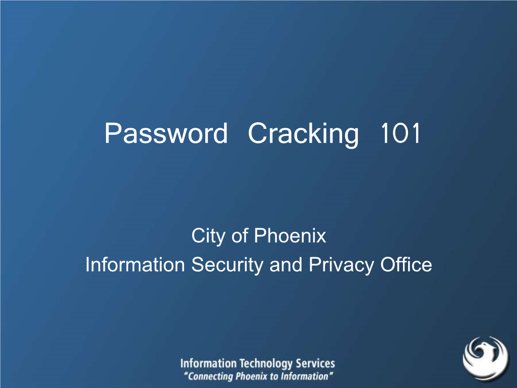 Password Cracking 101