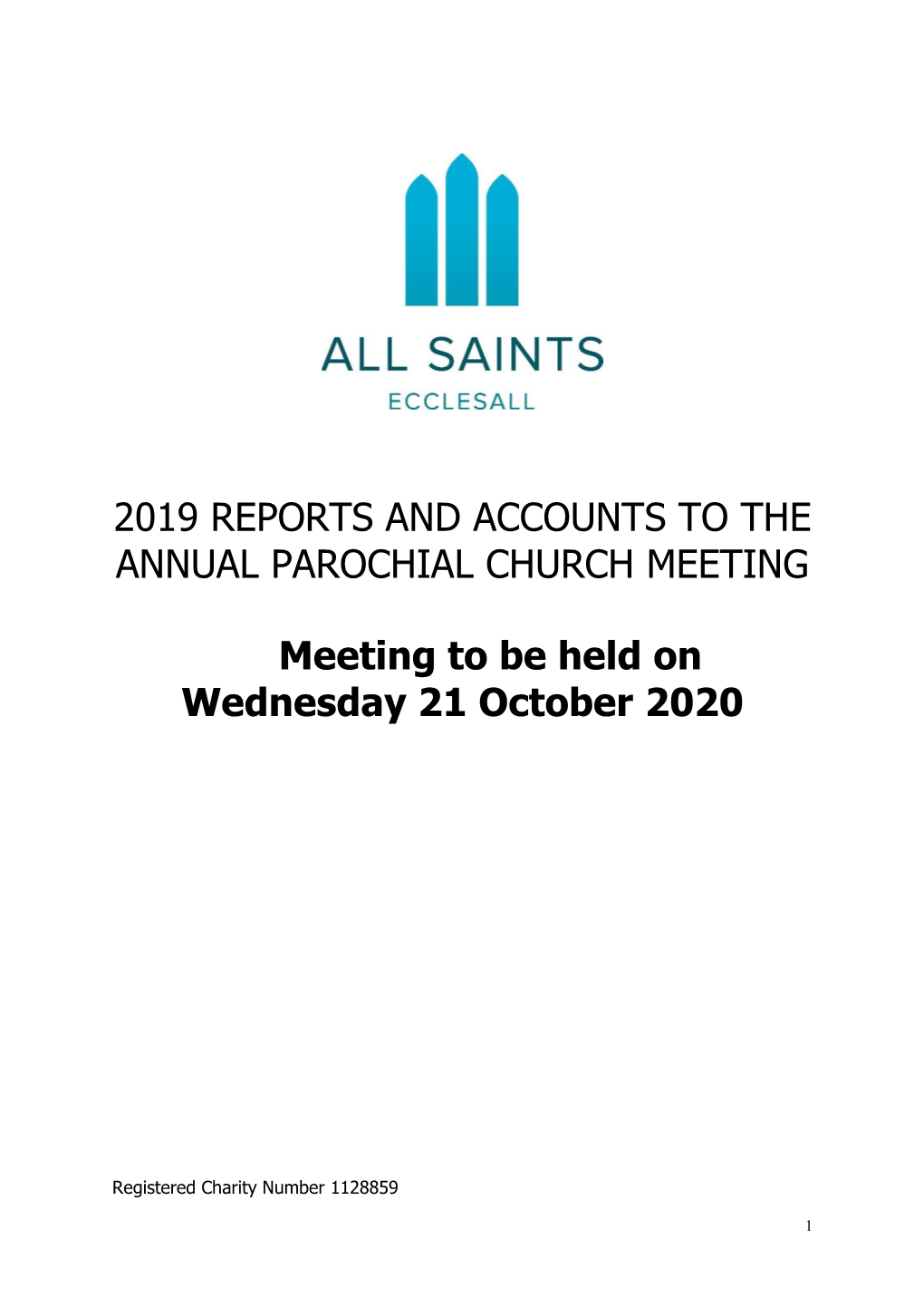 2019 Reports and Accounts to the Annual Parochial Church Meeting