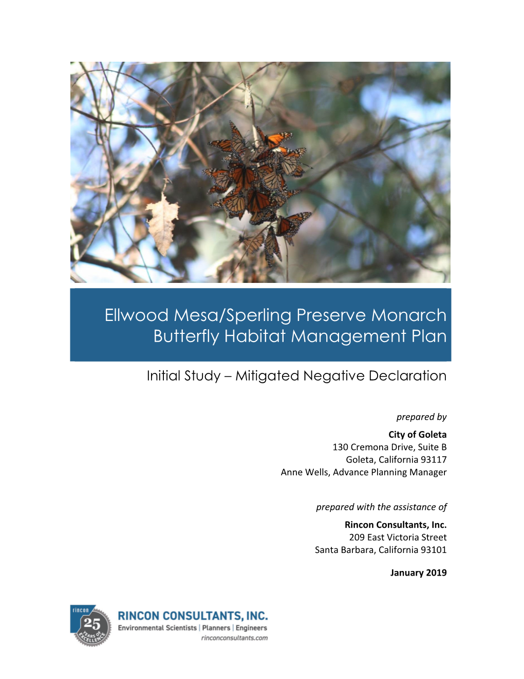 Ellwood Mesa/Sperling Preserve Monarch Butterfly Habitat Management Plan