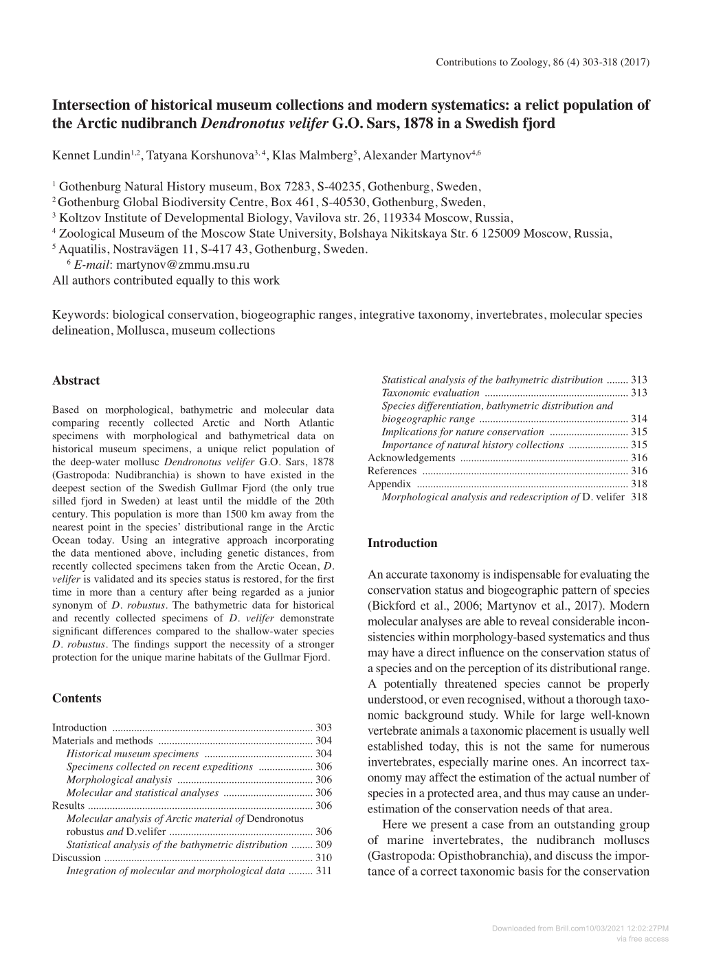 Downloaded from Brill.Com10/03/2021 12:02:27PM Via Free Access 304 Lundin Et Al