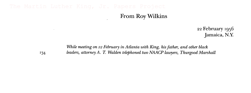 The Martin Luther King, Jr. Papers Project from Roy Wilkins