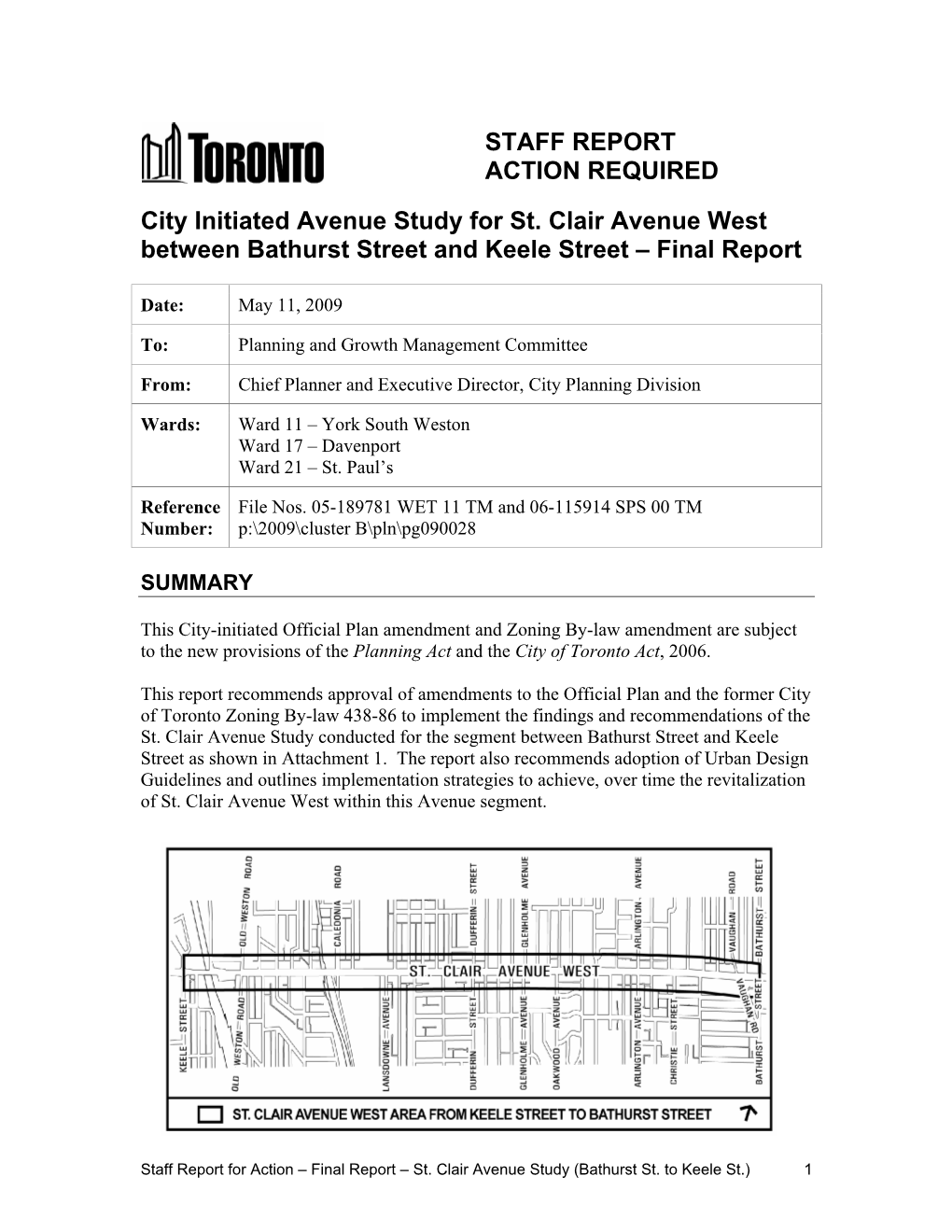 St. Clair Avenue West – Glenholme to Keele Avenue Study