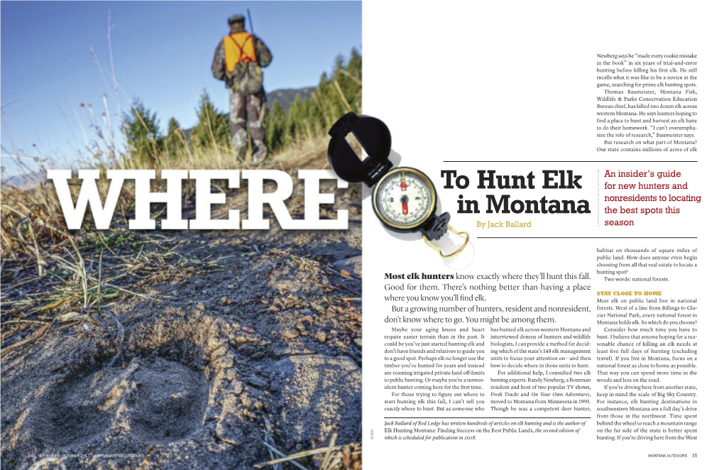 To Hunt Elk in Montana