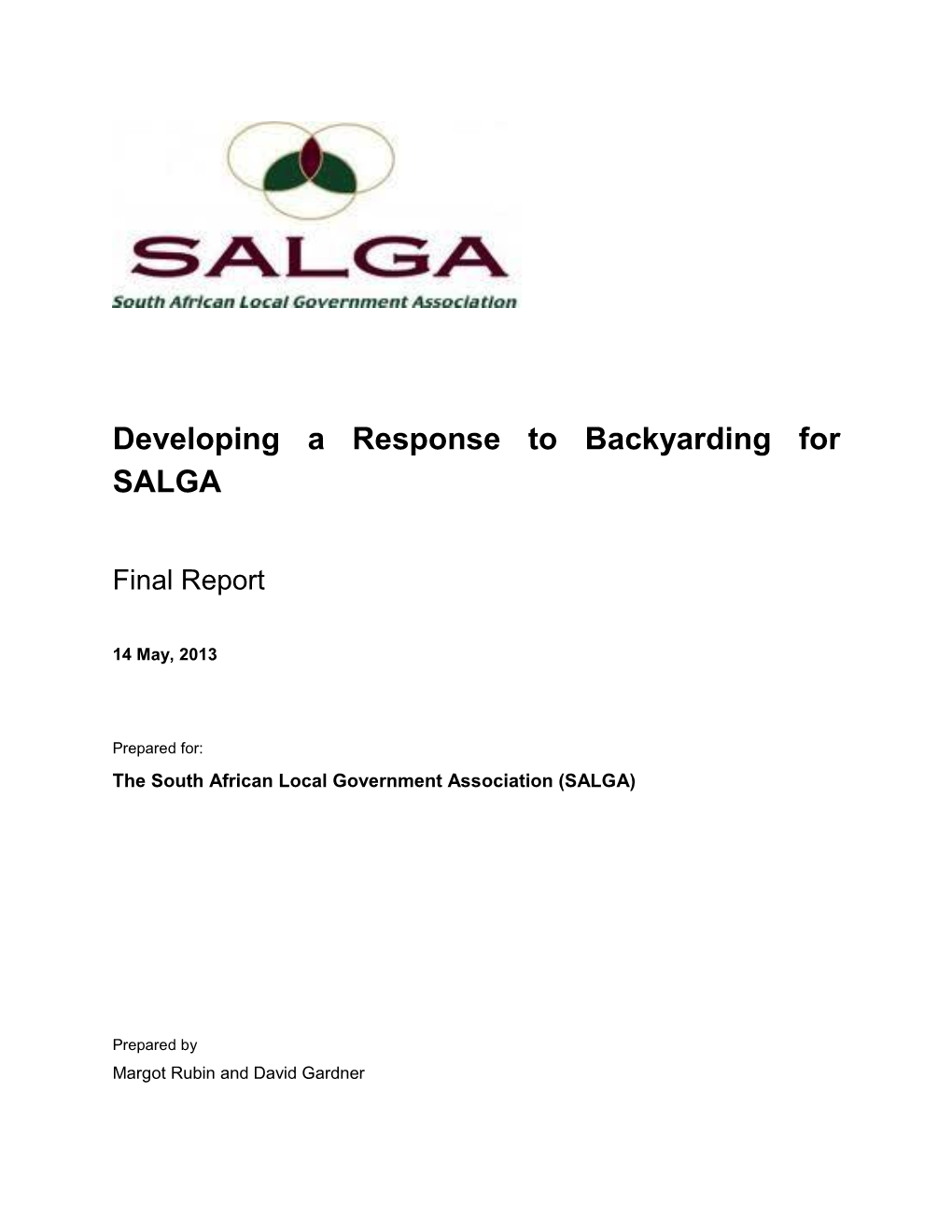 Developing a Response to Backyarding for SALGA