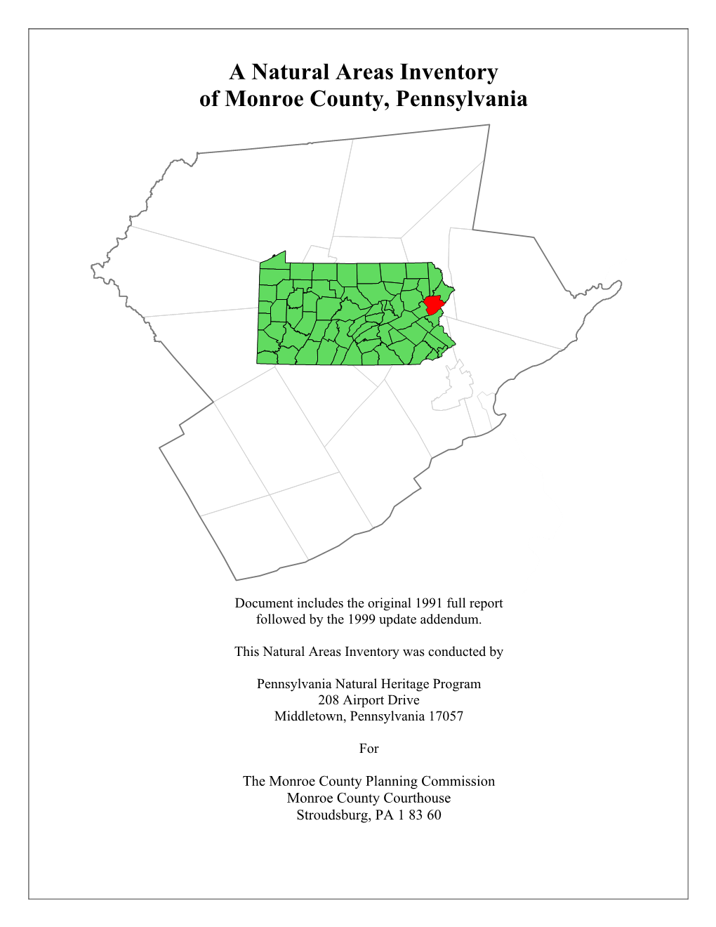 A Natural Areas Inventory of Monroe County, Pennsylvania