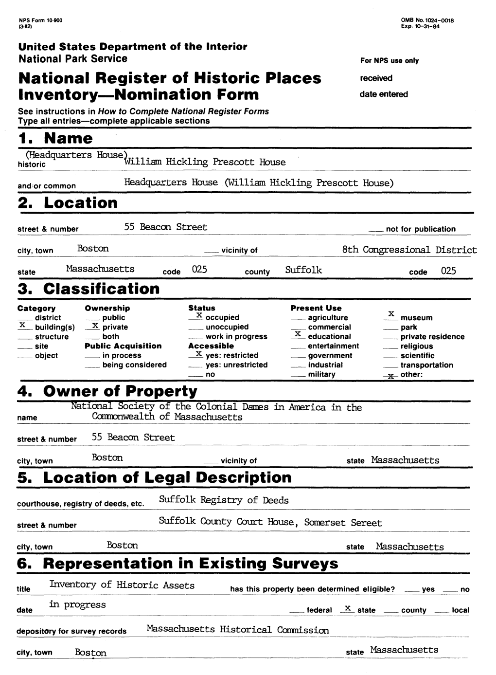 National Register of Historic Places Received Inventory