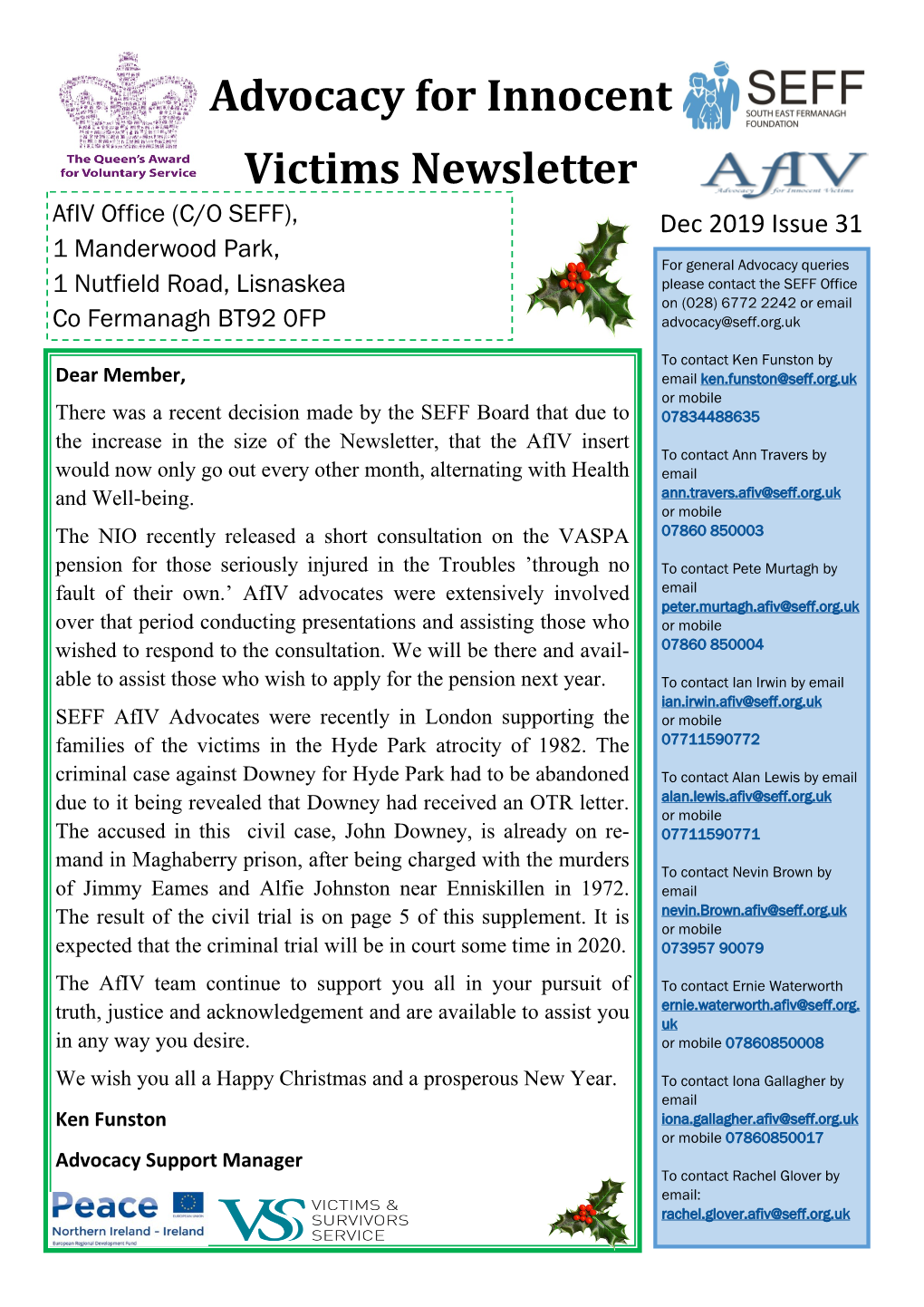 Afiv Supplement Issue 30 – December 2019