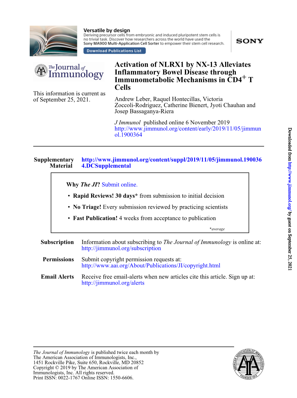 Activation of NLRX1 by NX-13 Alleviates Inflammatory Bowel Disease Through Immunometabolic Mechanisms in CD4+ T Cells