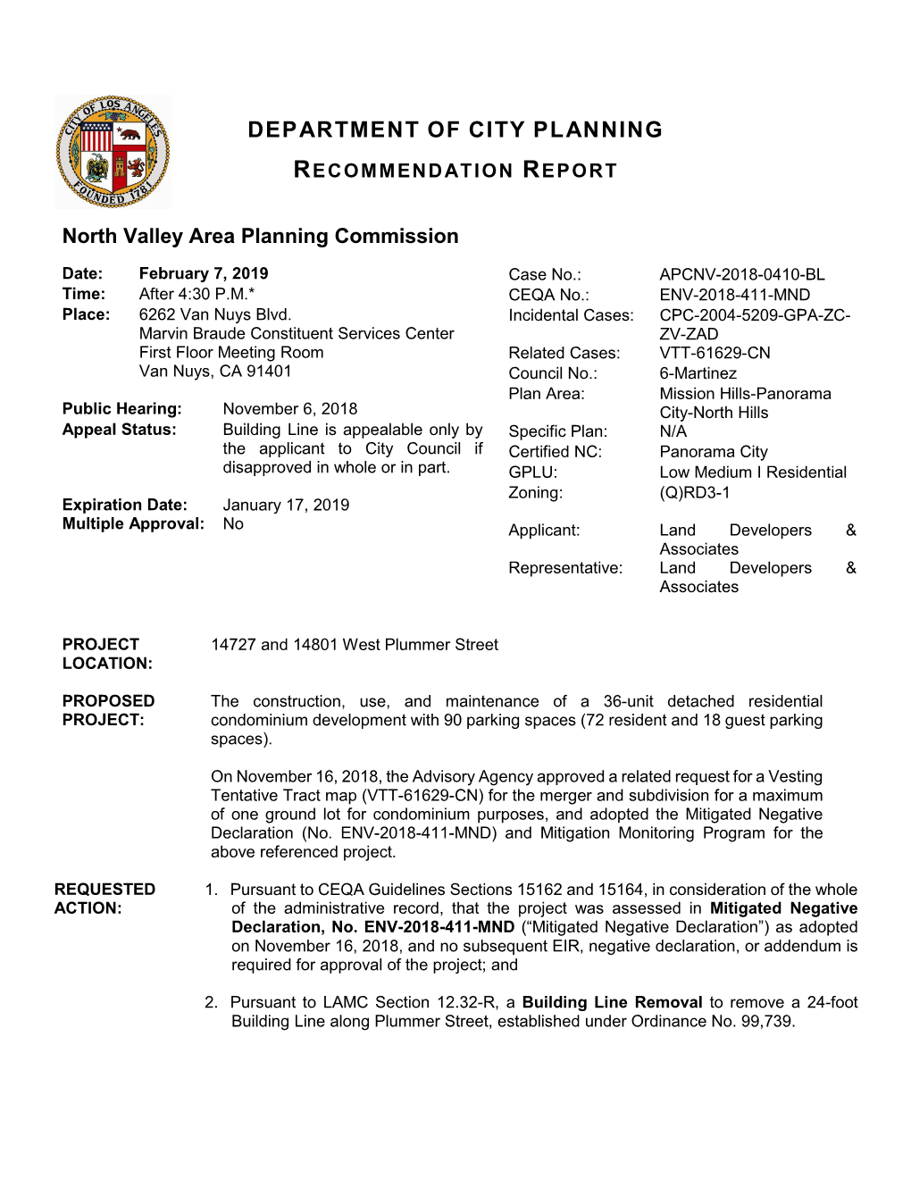 APCNV-2018-410-BL, TT-61629-CN PREVIOUS ACTIONS CASE NO.: Does Have Significant Changes from Previous Actions