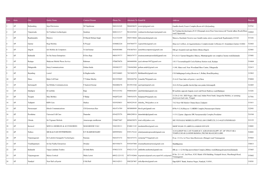 Service Center List.Xlsx