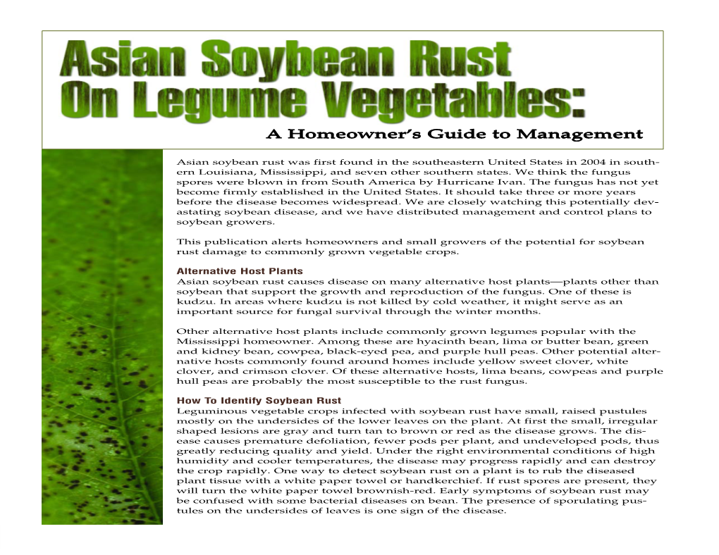 P2393 Asian Soybean Rust on Legume Vegetables