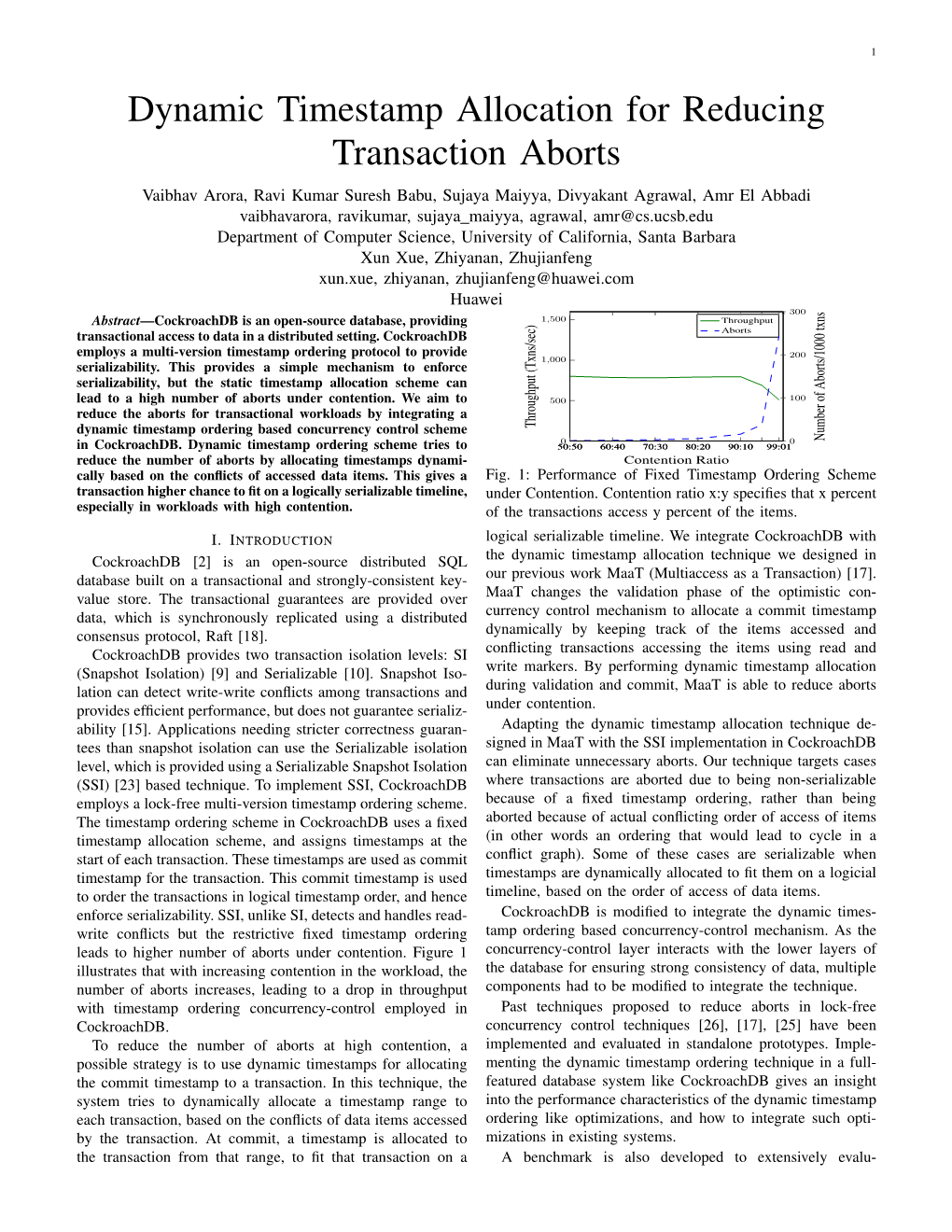 Dynamic Timestamp Allocation for Reducing Transaction Aborts