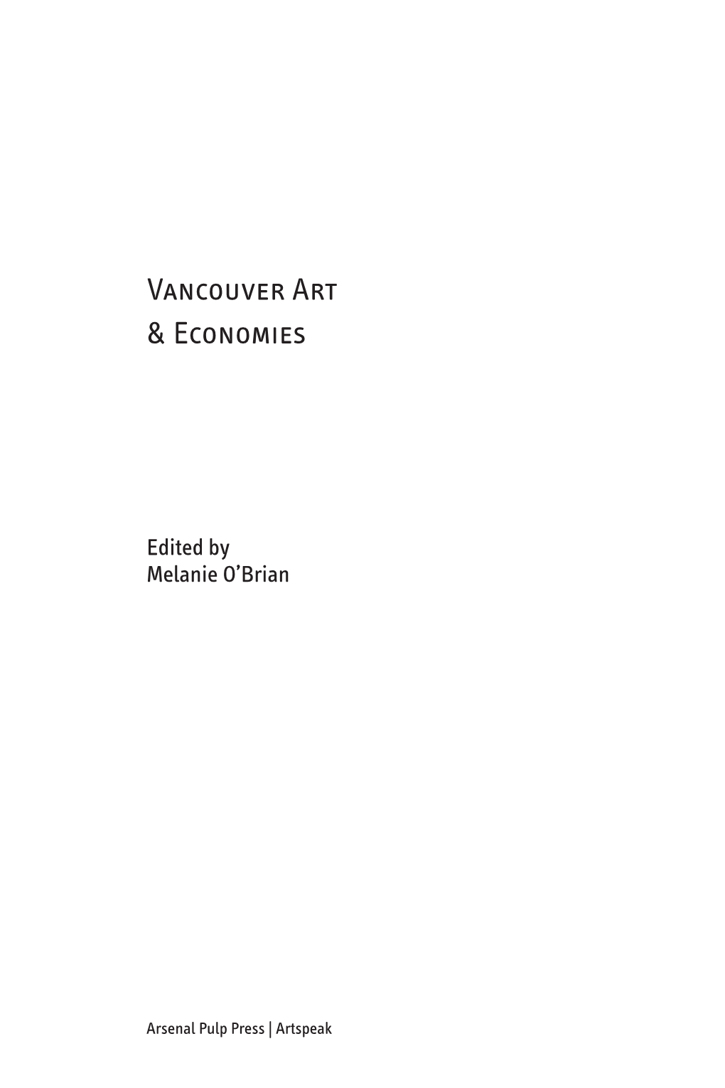 Vancouver Art & Economies