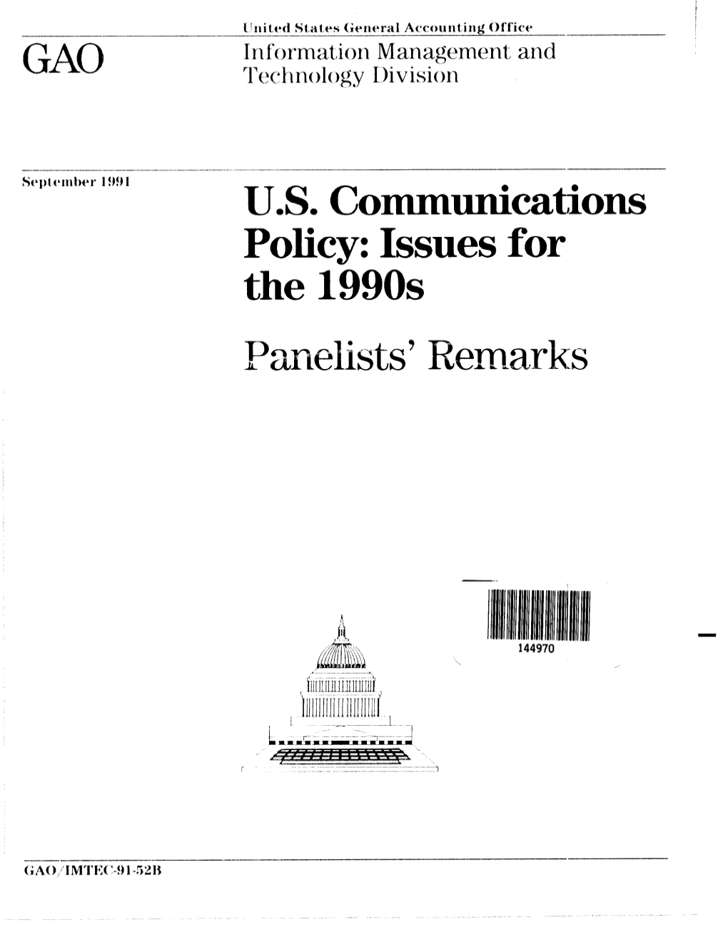 IMTEC-91-52B US Communications Policy