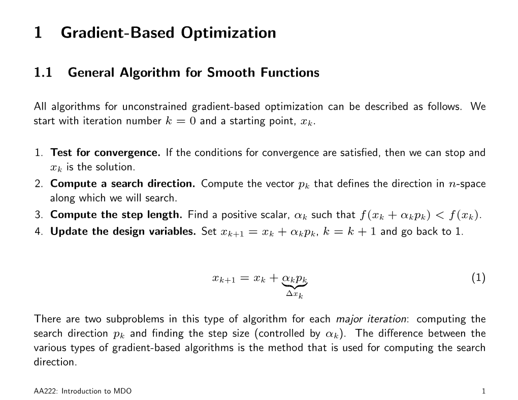 1 Gradient-Based Optimization
